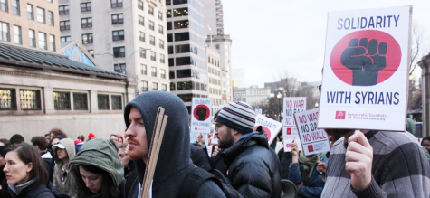 Protestors sweep through Downtown against Trump