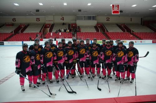 Hockey team supports breast cancer awareness