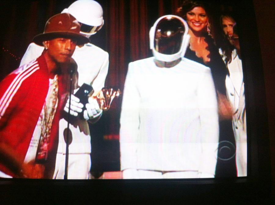 (Photo of Grammy winners Daft Punk and Pharrell Williams courtesy of Soleil Barros)