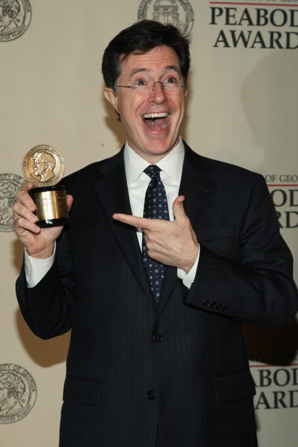 Stephen Colberts TV character, a spoof of 
conservative pundits, is known for lampooning many different groups of people. He has won awards, like a Peabody (pictured), and Colbert is known for pushing the envelope with his satire. 
(Photo by Flickr user Peabody Awards)