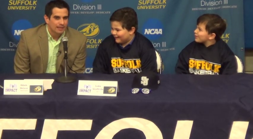 Team IMPACT helps mens basketball sign Cystic Fibrosis patient Luke Giuffrida