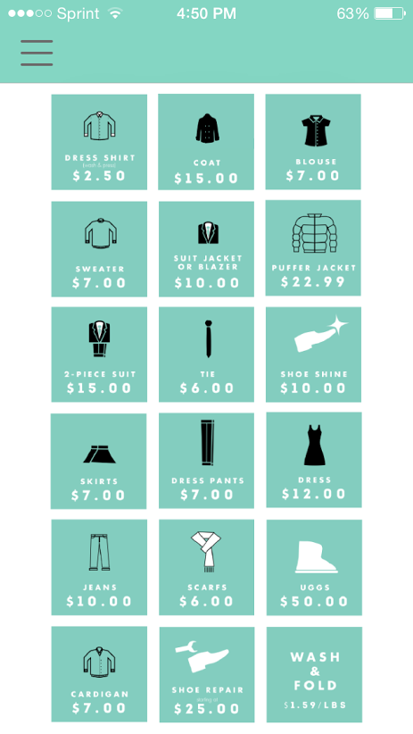 NimNim allows users to specify preferences, like pick up time or details on how they want their clothing items dry cleaned. 