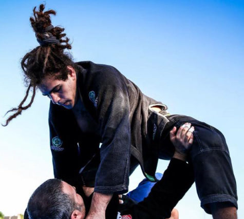 Student training in jiu-jitsu