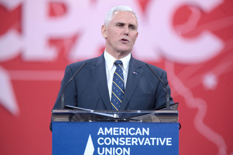 Indiana Governor Mike Pence speaking at the 2015 Conservative Political Action Conference.
By Flickr user Gage Skidmore