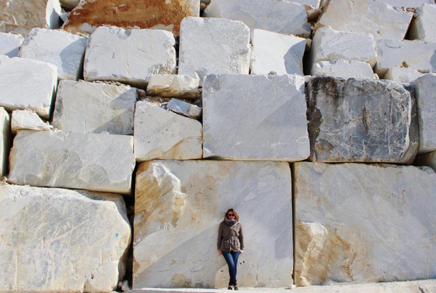 Cormier observes marble on a colossal scale in the White Marble Carrara Mountains. 

