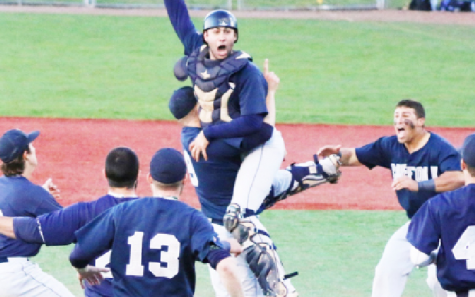 Third time is a charm: Suffolk University baseball wins third straight GNAC Championship.