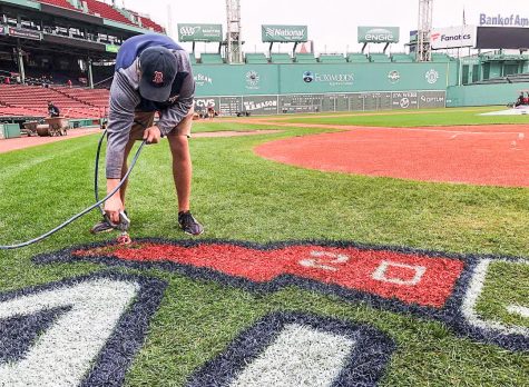 Suffolk student tends field for historic Red Sox season