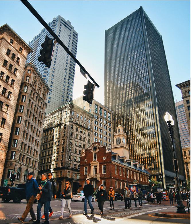 A view of Boston’s Old Massachusetts State House