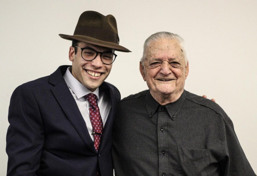 Emilio Guido (right) and Theofanis Orfanos pose for a picture after showcasing Guidos recent documentary 