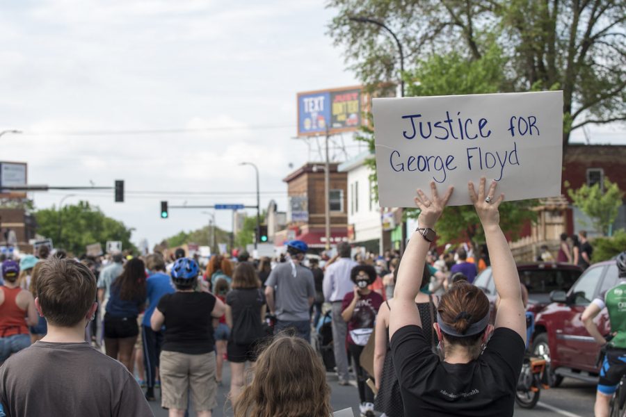 Protestors gathered in south Minneapolis to call for justice for George Floyd.