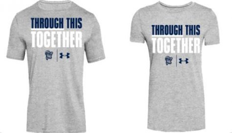 Suffolk University Athletics is selling these T-shirts through the end of this week to raise money for the Suffolk CARES Pantry.