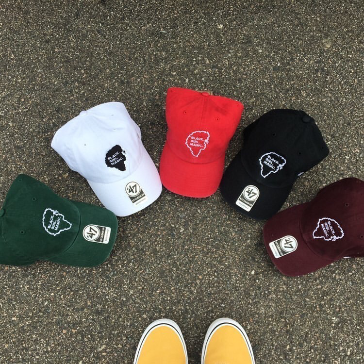 Hats sold by Boston lifestyle brand, Black Girl Magic Apparel. 