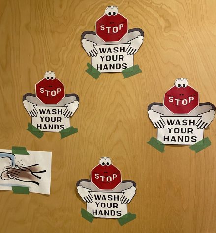 Dorm room door at Suffolk University