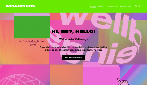 Wellbeings's colorful homepage.