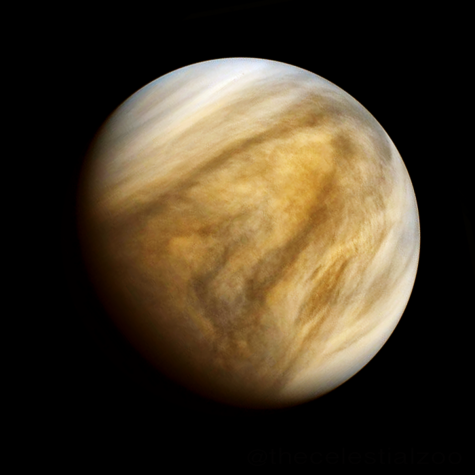 A close-up shot of planet Venus.