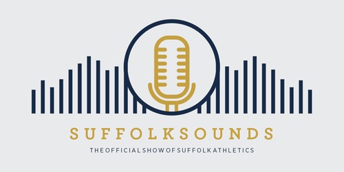 The logo of the new Suffolk Athletics podcast, titled Suffolk Sounds