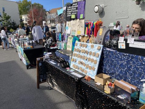 Vendor stalls at the Big Gay Market in Dorchester on Oct. 11.