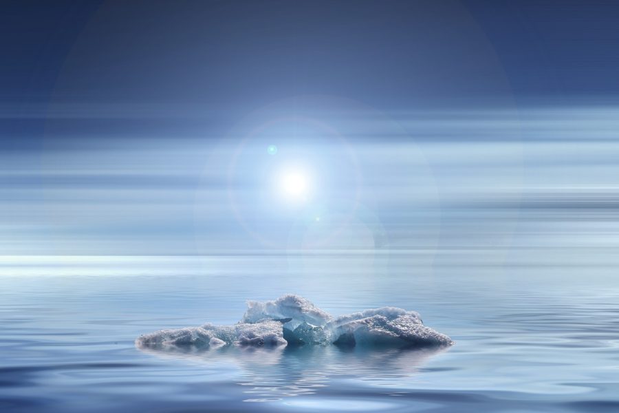 Icebergs melt due to warm temperatures