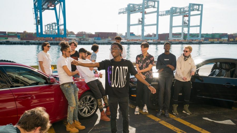 $cary Jerry and his friends in the Mad Max music video filmed in the Boston Seaport.