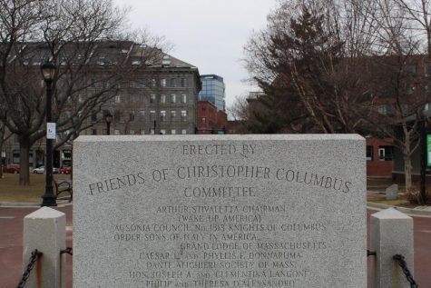 The Christopher Columbus Statue at the Boston Waterfront.