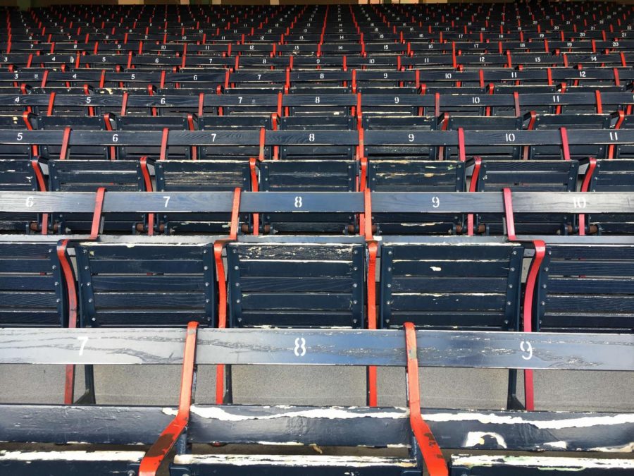 Empty seats at Fenway Park