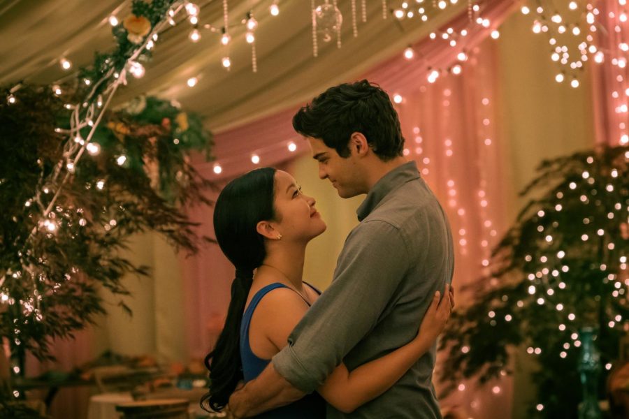 Lana Condor and Noah Centineo share a scene in To All The Boys: Always and Forever.