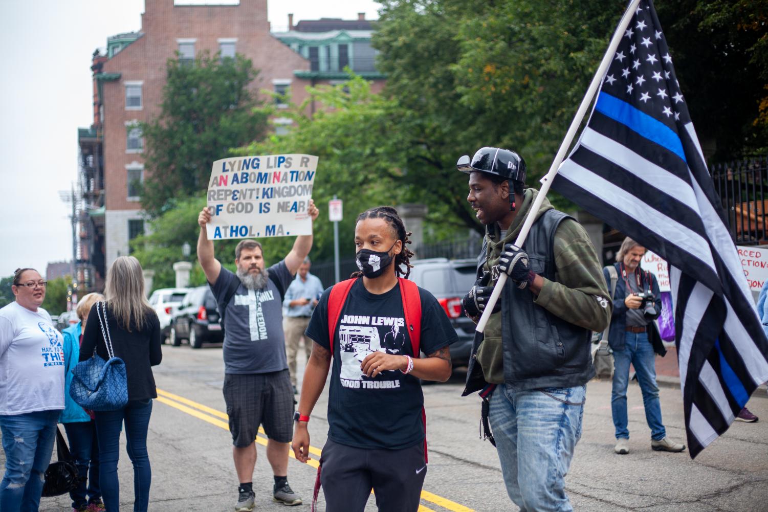 Protesters clash over mask and vaccine mandates at Boston Common