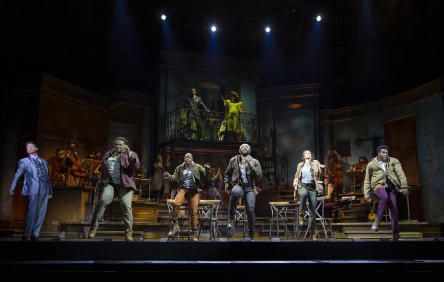 The cast of Hadestown takes the stage at the Citizens Bank Opera House, now playing until Nov. 14.