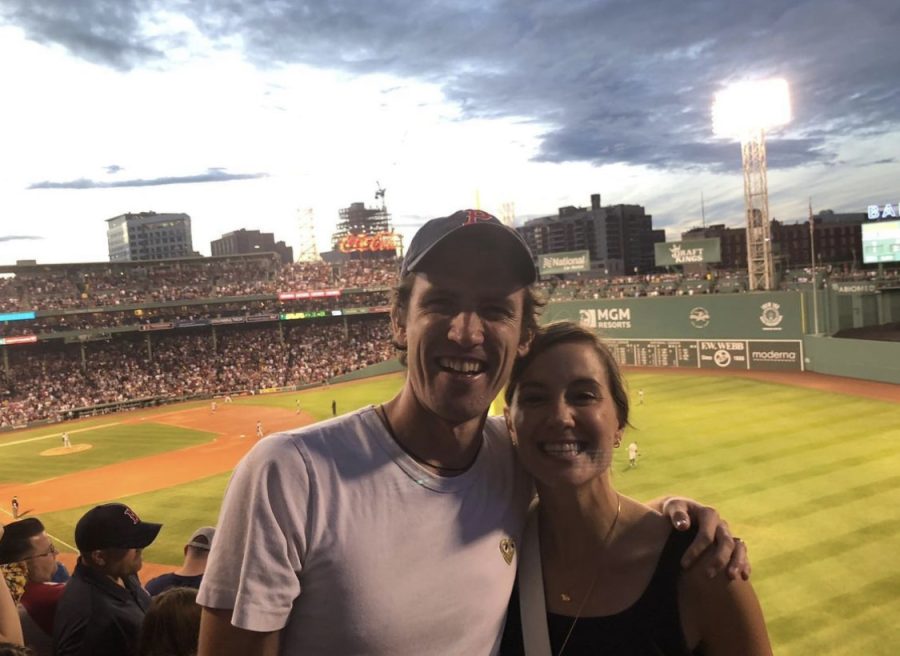 Johnny+Gregorek+and+his+wife+Amy+at+a+Red+Sox+game+in+October