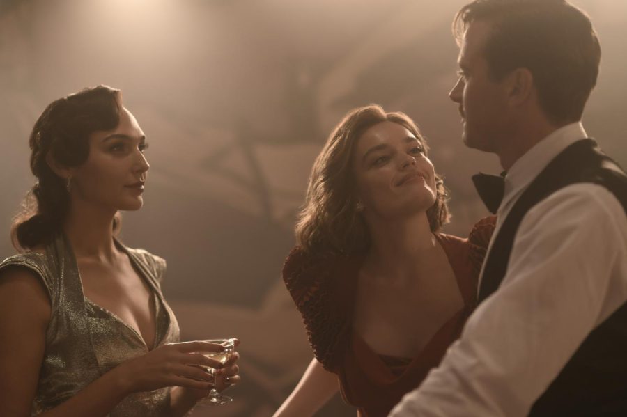 Gal Gadot, Emma Mackey and Armie Hammer in Death on the Nile.