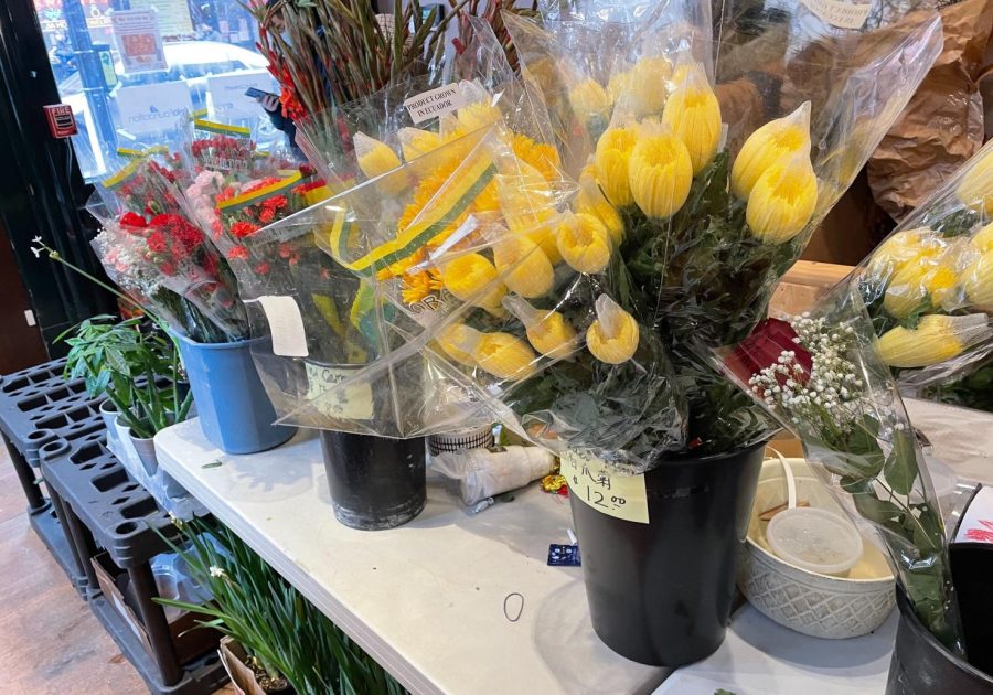 A pop-up market of colorful flowers took place during the last week of January in Chinatown.