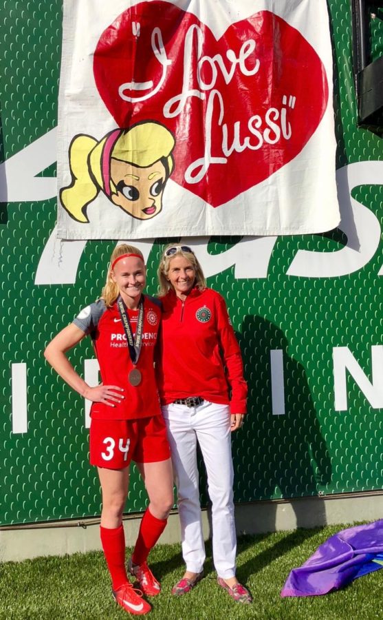 Lussi and her mother after a game in 2018 