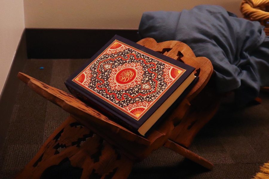 The Quran, the holy book of Islam, in the Interfaith Center (Sawyer 823) 