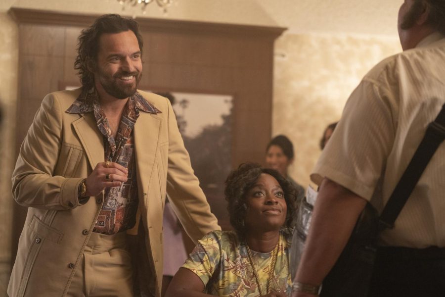 Jake Johnson and Idara Victor as love interests Doug and Tina in Minx.