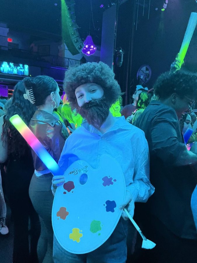 Best Solo Costume Winner Emily Pascucci dressed as Bob Ross.