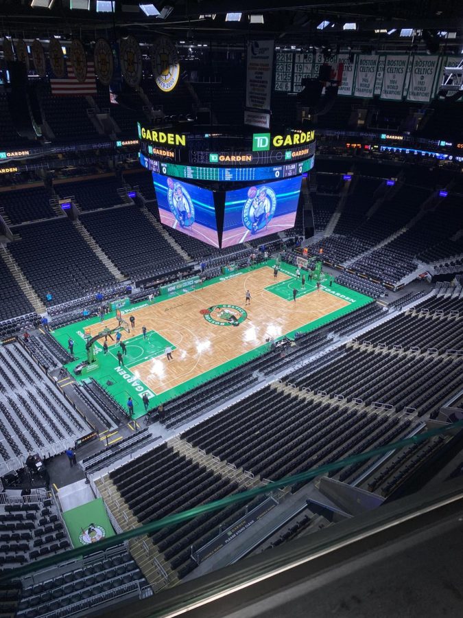 TD Garden before the Celtics preseason matchup against the Hornets on Sunday 