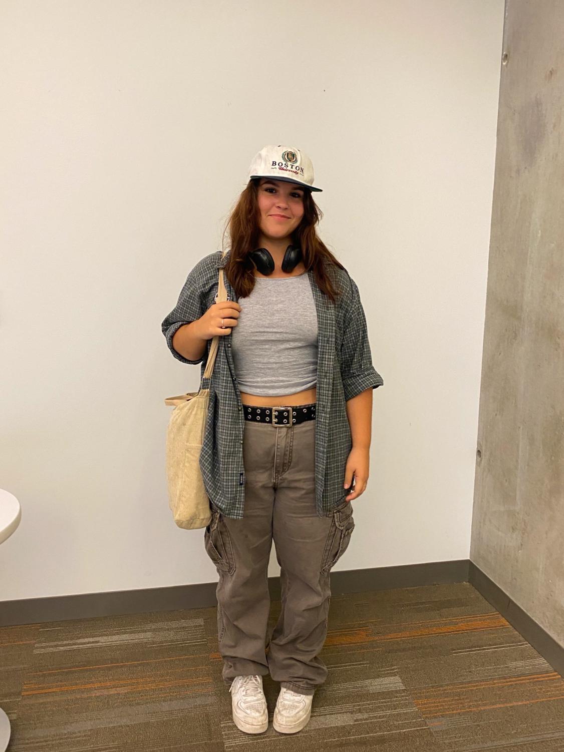 A Suffolk student shows off her fall fit