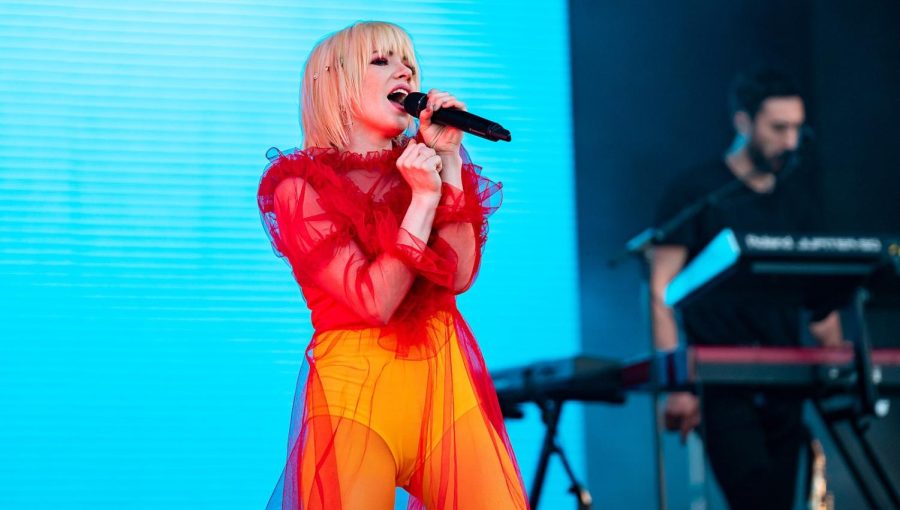 Pop starlet Carly Rae Jepsen performs, looking very different from the girl who shot to viral fame with Call Me Maybe.