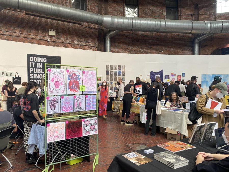 Local+authors+and+vendors+promote+their+art+and+books+at+the+Boston+Book+Art+Fair.+