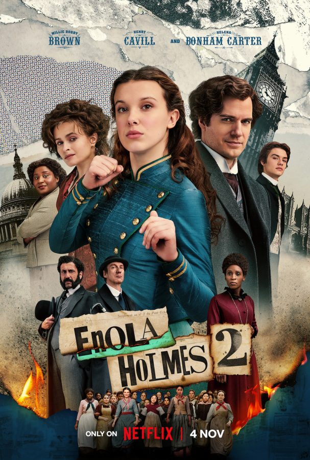 The cast of Enola Holmes 2 on Netflixs promotional poster. 