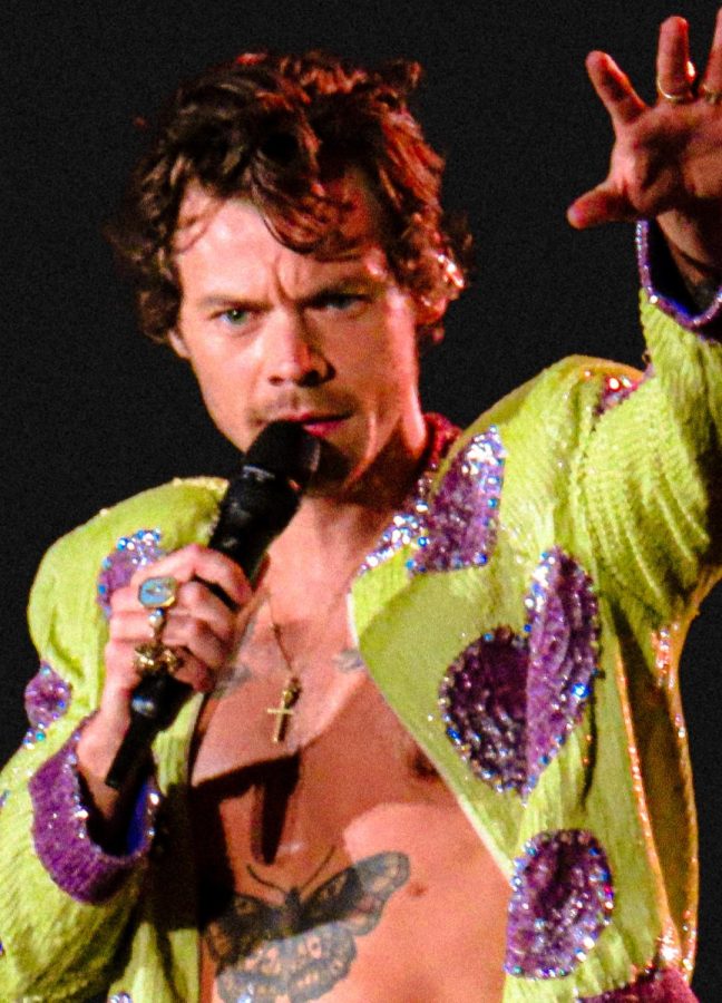 Harry Styles performing during Love on Tour.