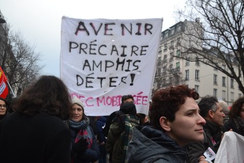 Protestors during a demonstration in Paris Jan. 19.