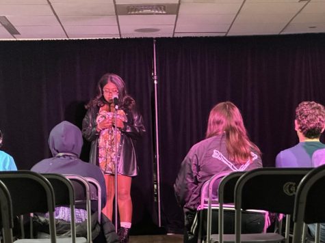 Isabelle Belice performs at New Beginnings Open Mic.