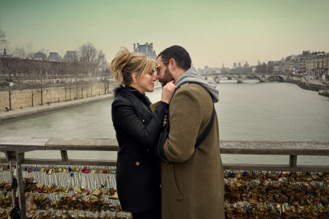 Jennifer Aniston as Aubrey Spitz and Adam Sandler as Nick Spitz in Murder Mystery 2