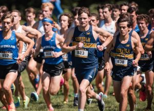 Senior Tim Barry and junior Thomas Novy race in the Suffolk Short Course Classic on Sept. 1.