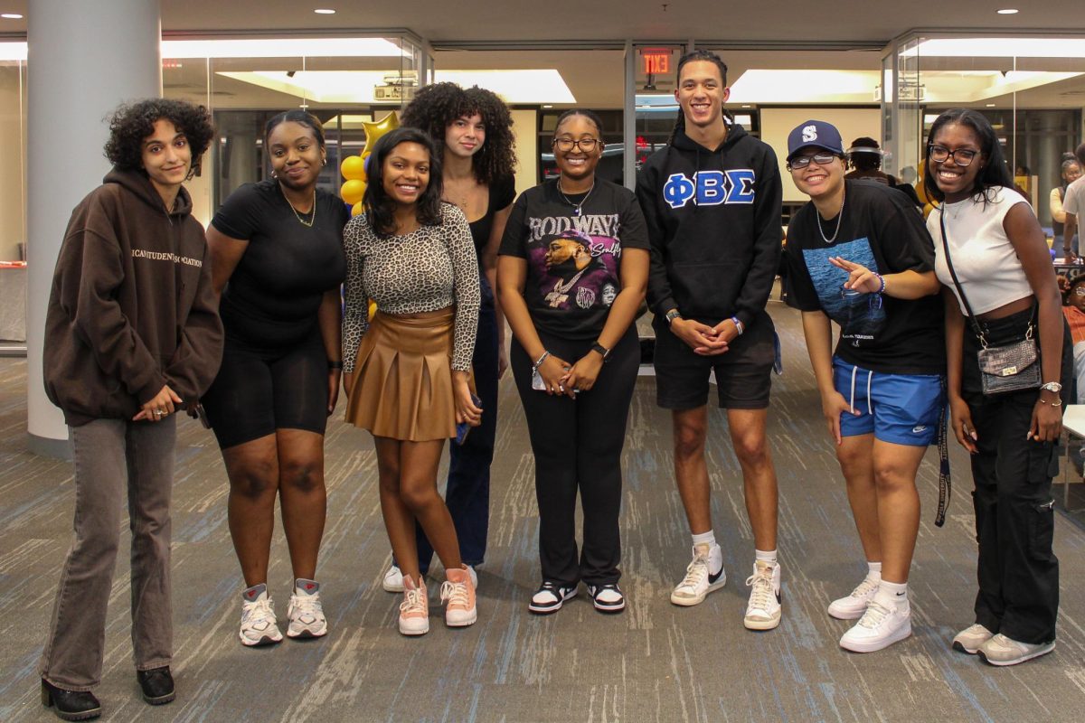 Members of BSU's Outreach Committee  from left to right: Hana Wallen, Michelle Osazee, Alexis Ramsay, TT Morrison, Ki Alleyne, Selvin Backert, Jaylen Gomez and Ciara Gabriel