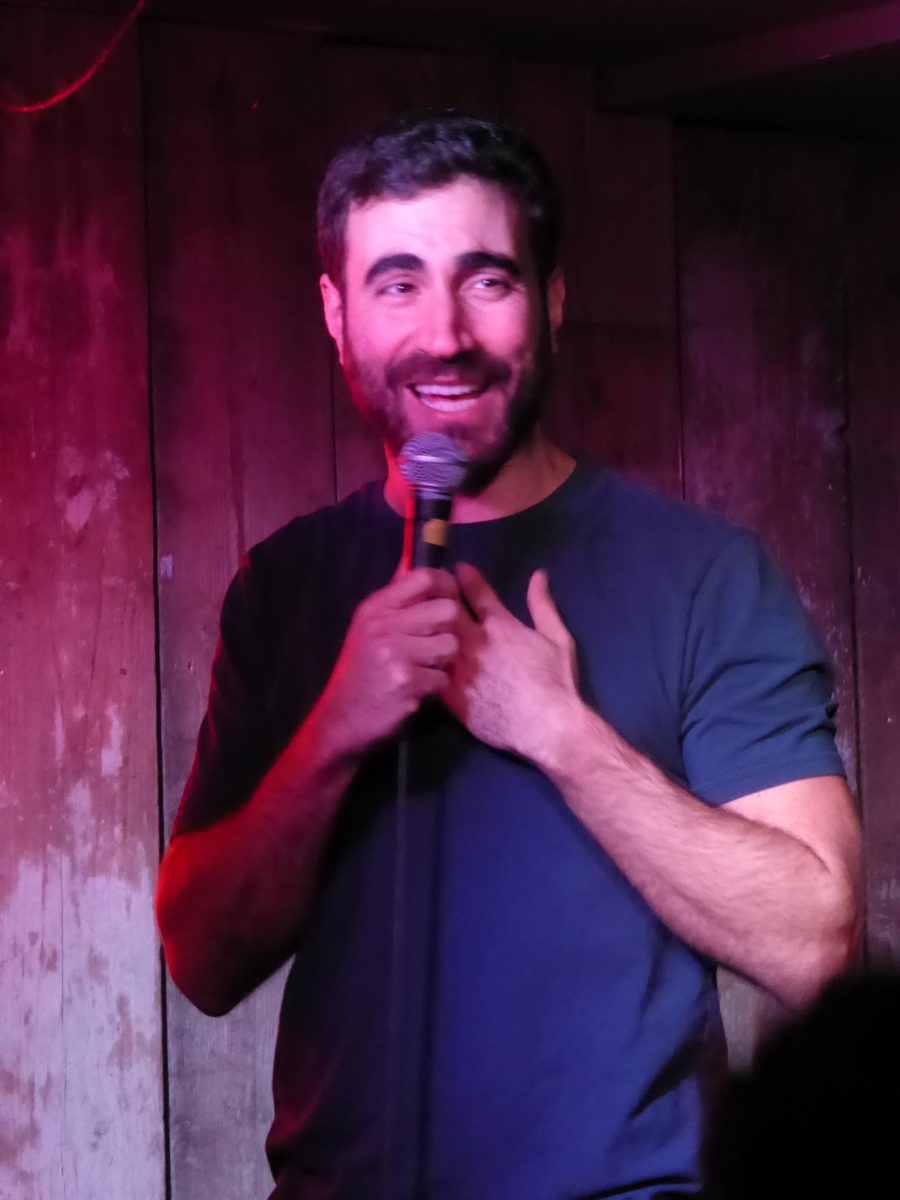 Brett Goldstein performing a stand up comedy routine. 