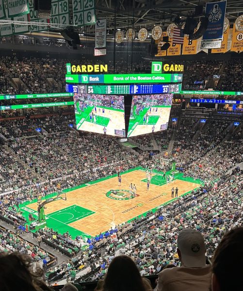 TD Garden during a Celtics preseason game against the New York Knicks on Oct. 17. The Celtics begin their season Oct. 25 against New York.