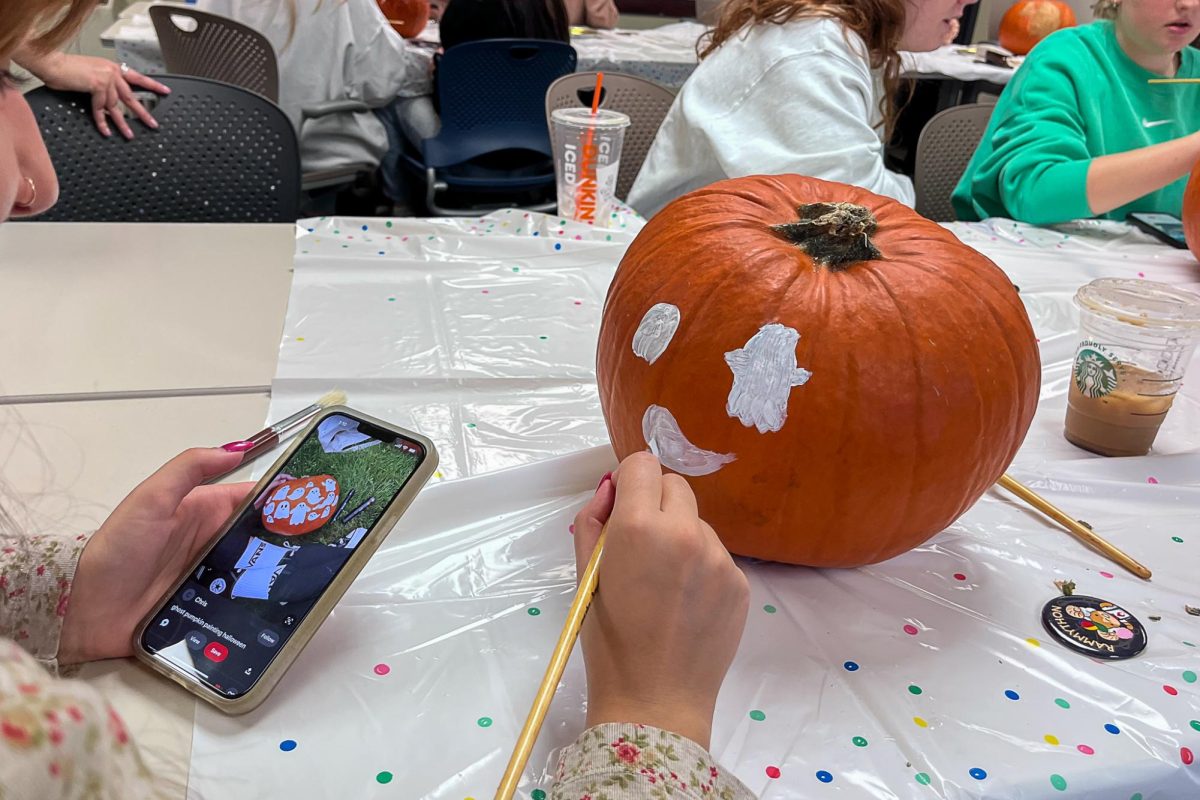 Students painted pumpkins Oct. 10 as part of a fundraiser for Boston Childrens Hospital.