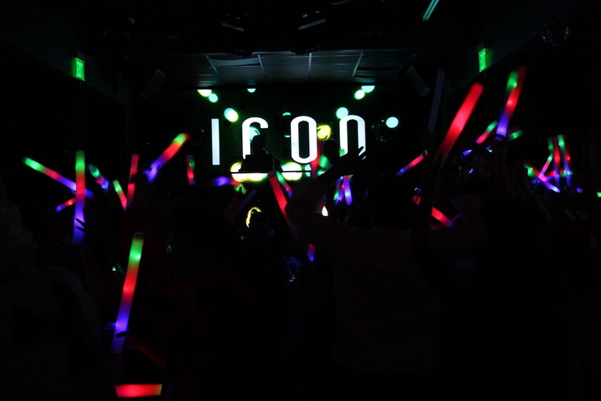 Suffolk students dancing at Icon Nightclub during Halloween Bash.